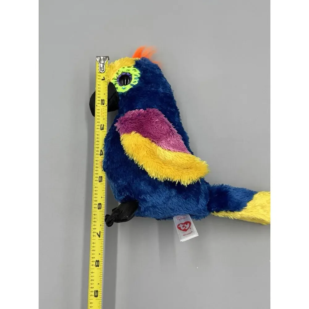Ty Beanie Boos WYNNIE Macaw Parrot Rainbow Multi-Colored Plush 6” Stuffed Animal